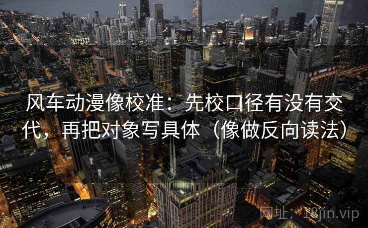 风车动漫像校准：先校口径有没有交代，再把对象写具体（像做反向读法）